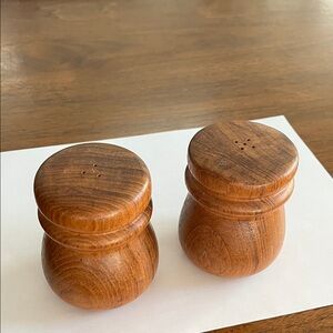 Vintage wood salt and pepper shakers